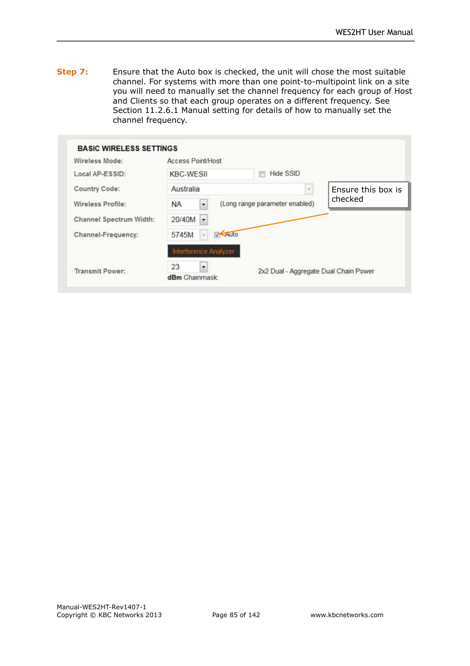 KBC Networks WES2HT User Manual | Page 86 / 142