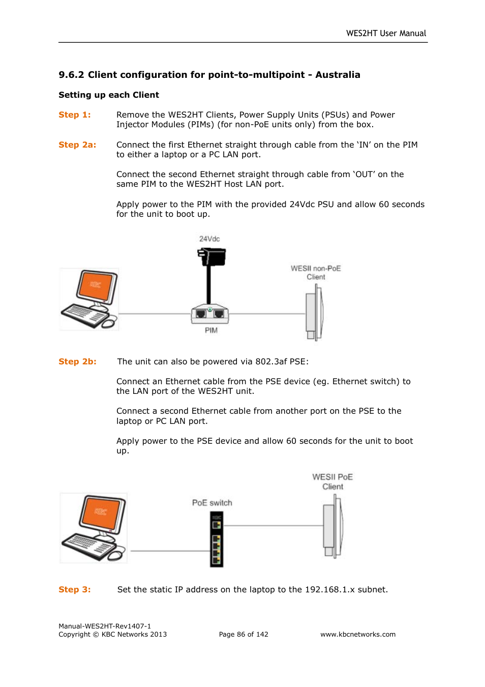 KBC Networks WES2HT User Manual | Page 87 / 142