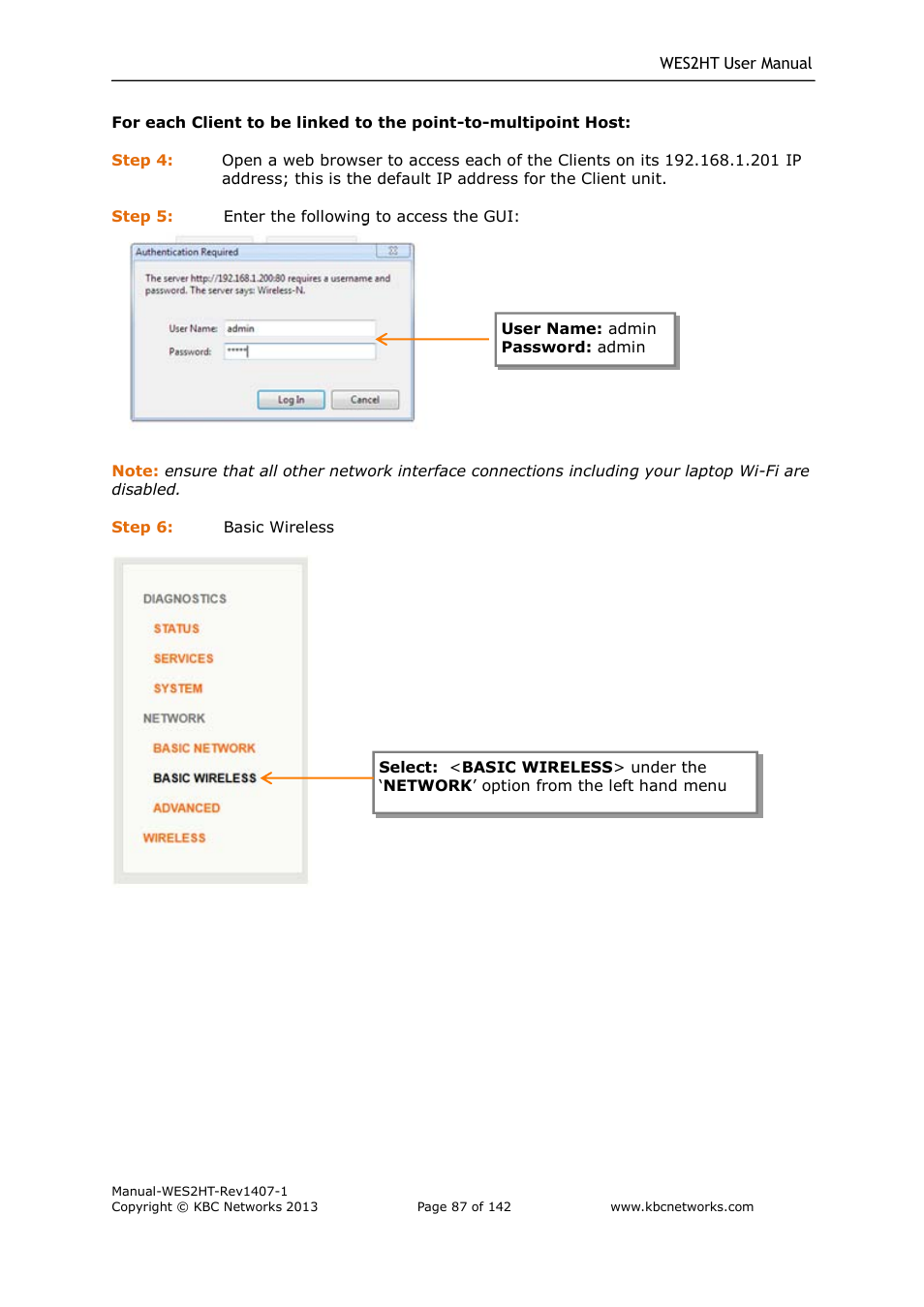 KBC Networks WES2HT User Manual | Page 88 / 142