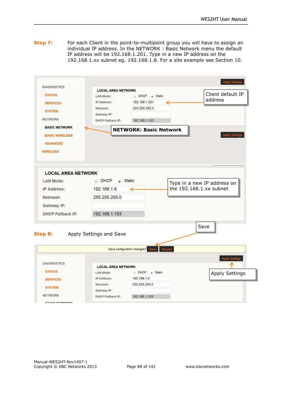 KBC Networks WES2HT User Manual | Page 89 / 142