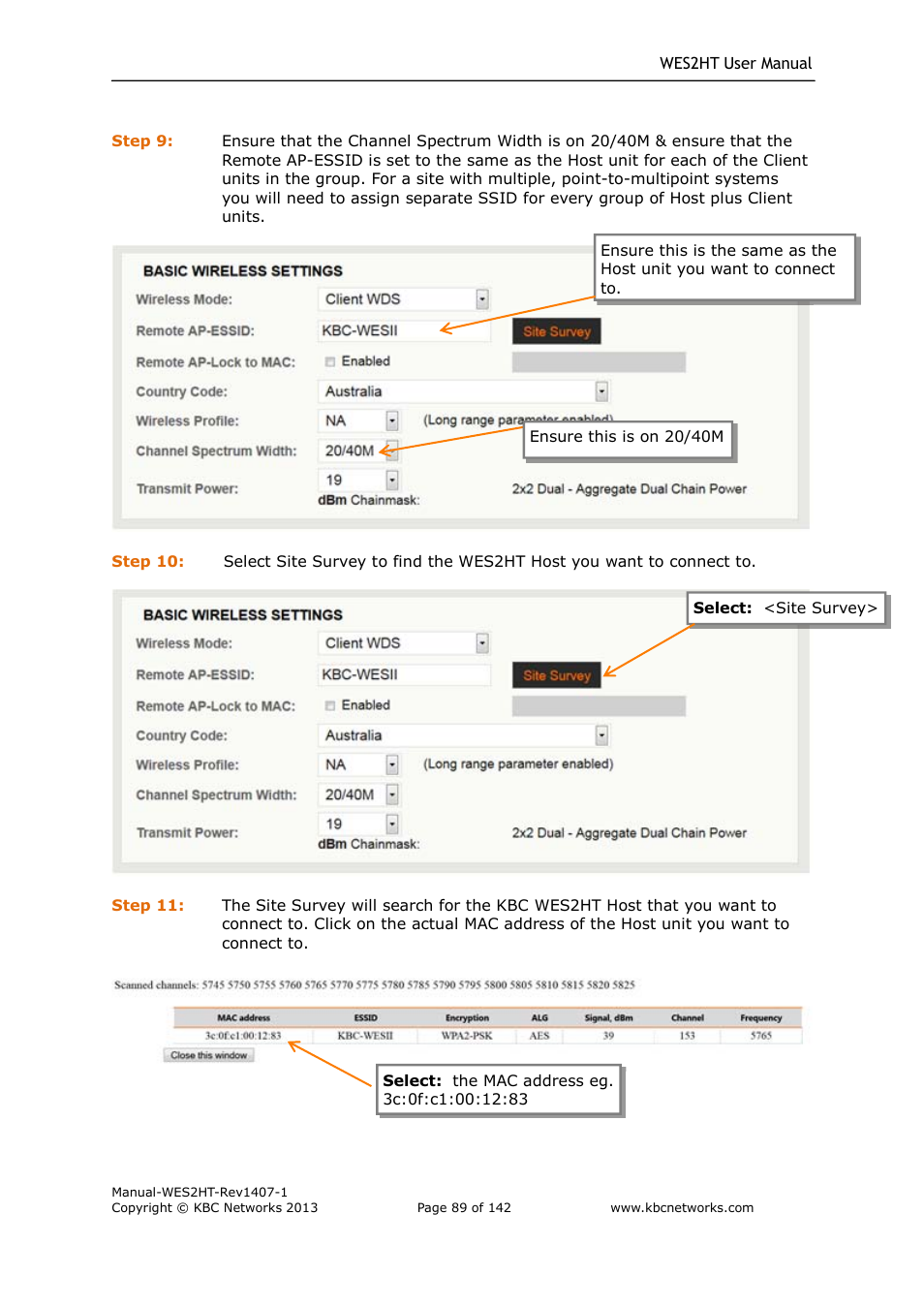 KBC Networks WES2HT User Manual | Page 90 / 142