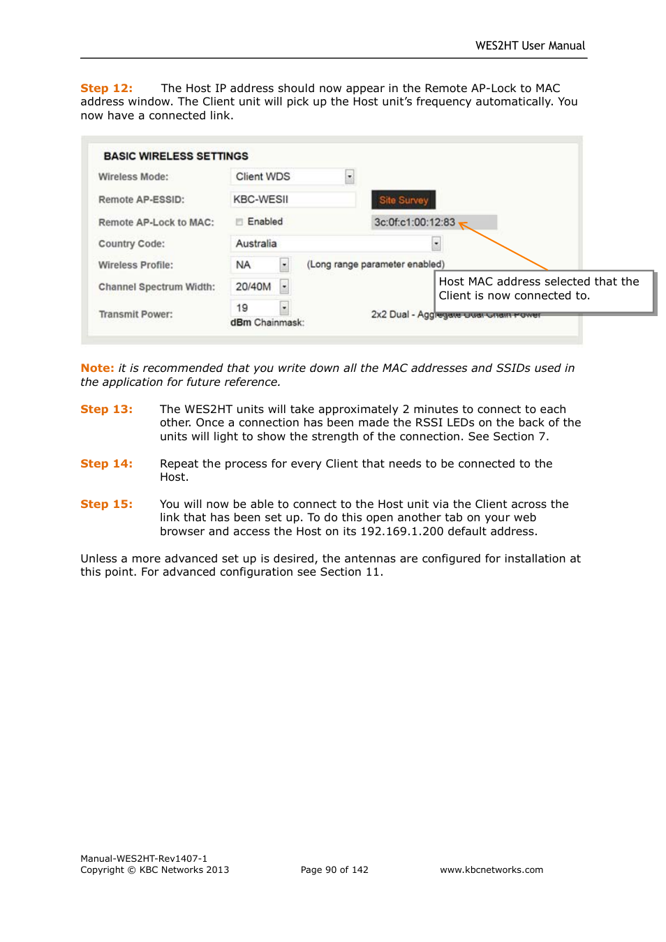 KBC Networks WES2HT User Manual | Page 91 / 142