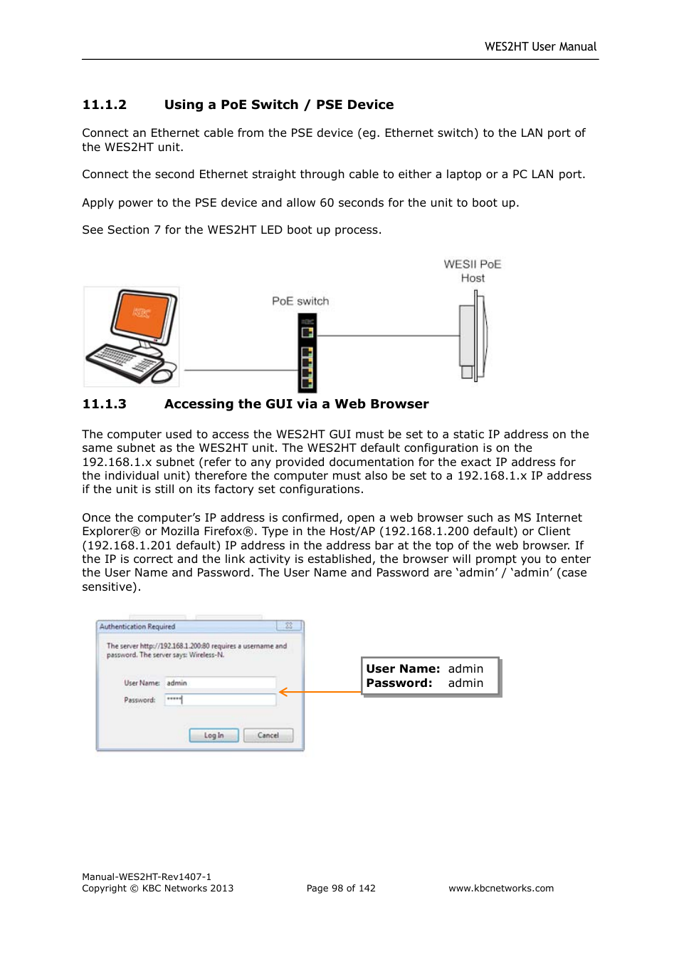 KBC Networks WES2HT User Manual | Page 99 / 142