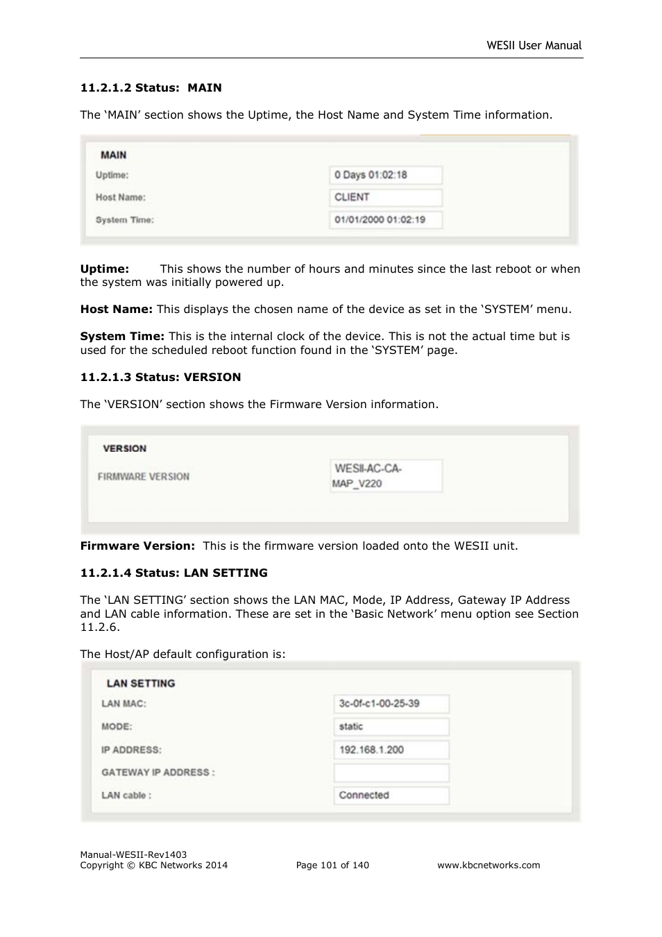 KBC Networks WESII User Manual | Page 102 / 141