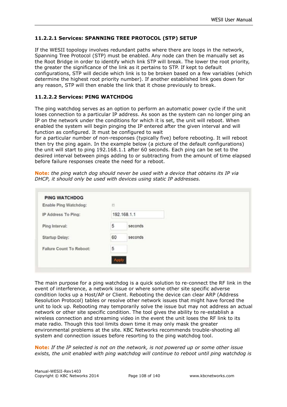 KBC Networks WESII User Manual | Page 109 / 141