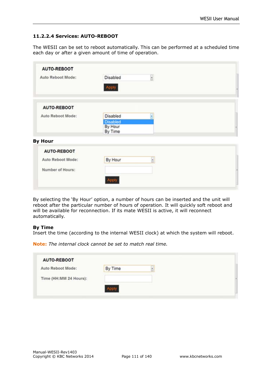 KBC Networks WESII User Manual | Page 112 / 141