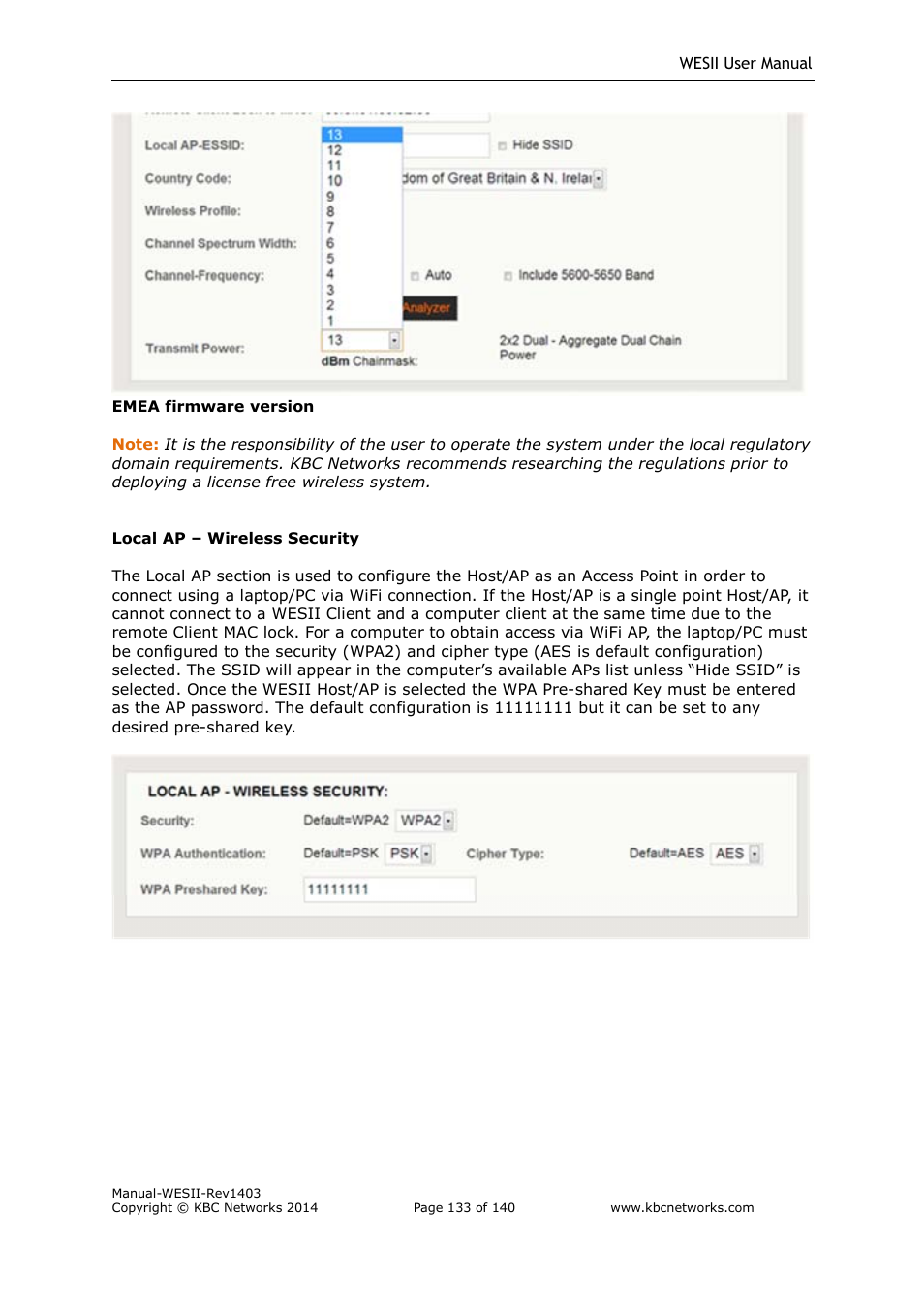 KBC Networks WESII User Manual | Page 134 / 141