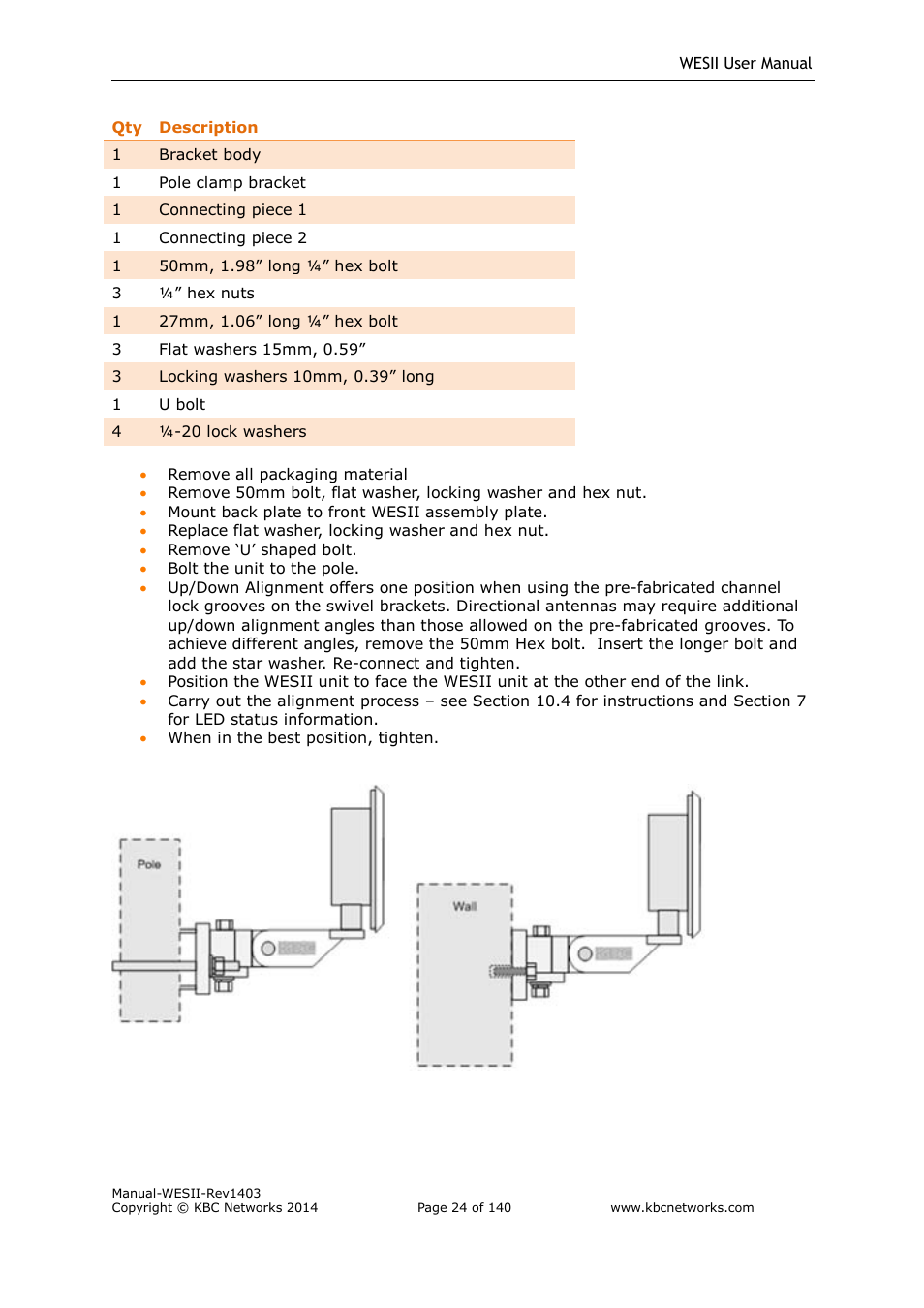 KBC Networks WESII User Manual | Page 25 / 141