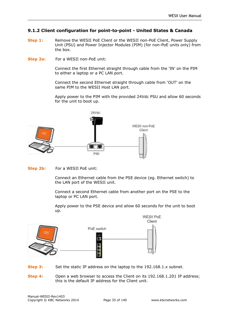 KBC Networks WESII User Manual | Page 36 / 141