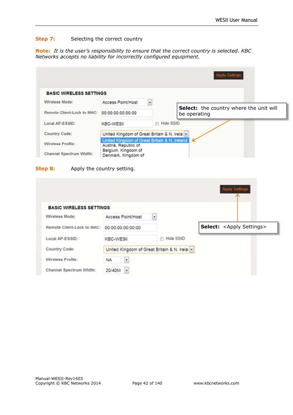 KBC Networks WESII User Manual | Page 43 / 141