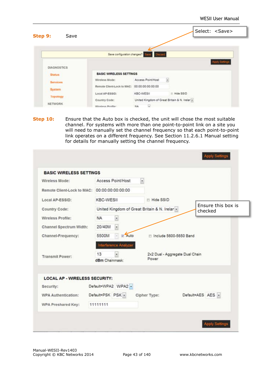 KBC Networks WESII User Manual | Page 44 / 141