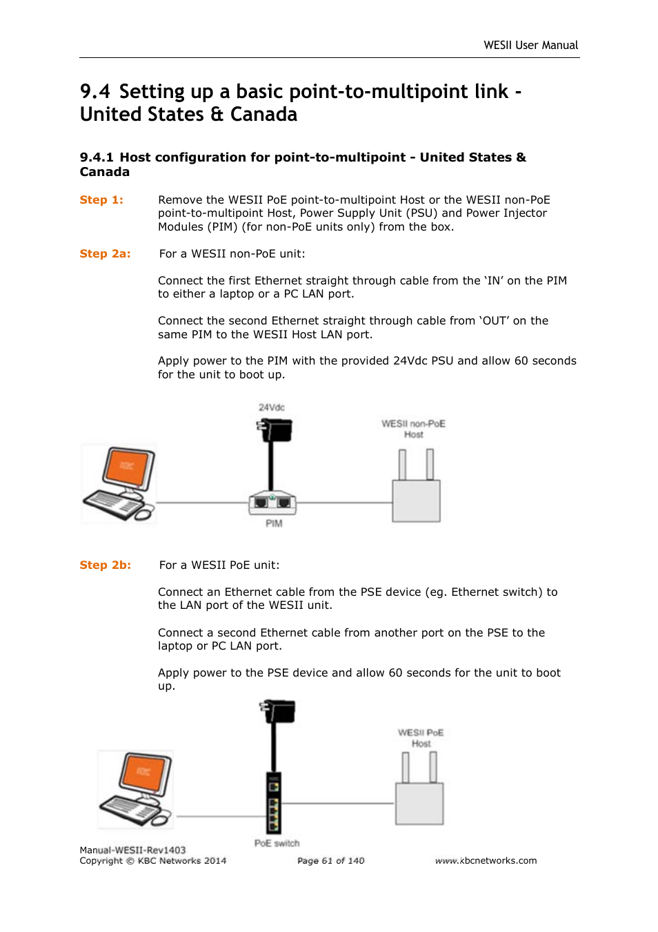 KBC Networks WESII User Manual | Page 62 / 141