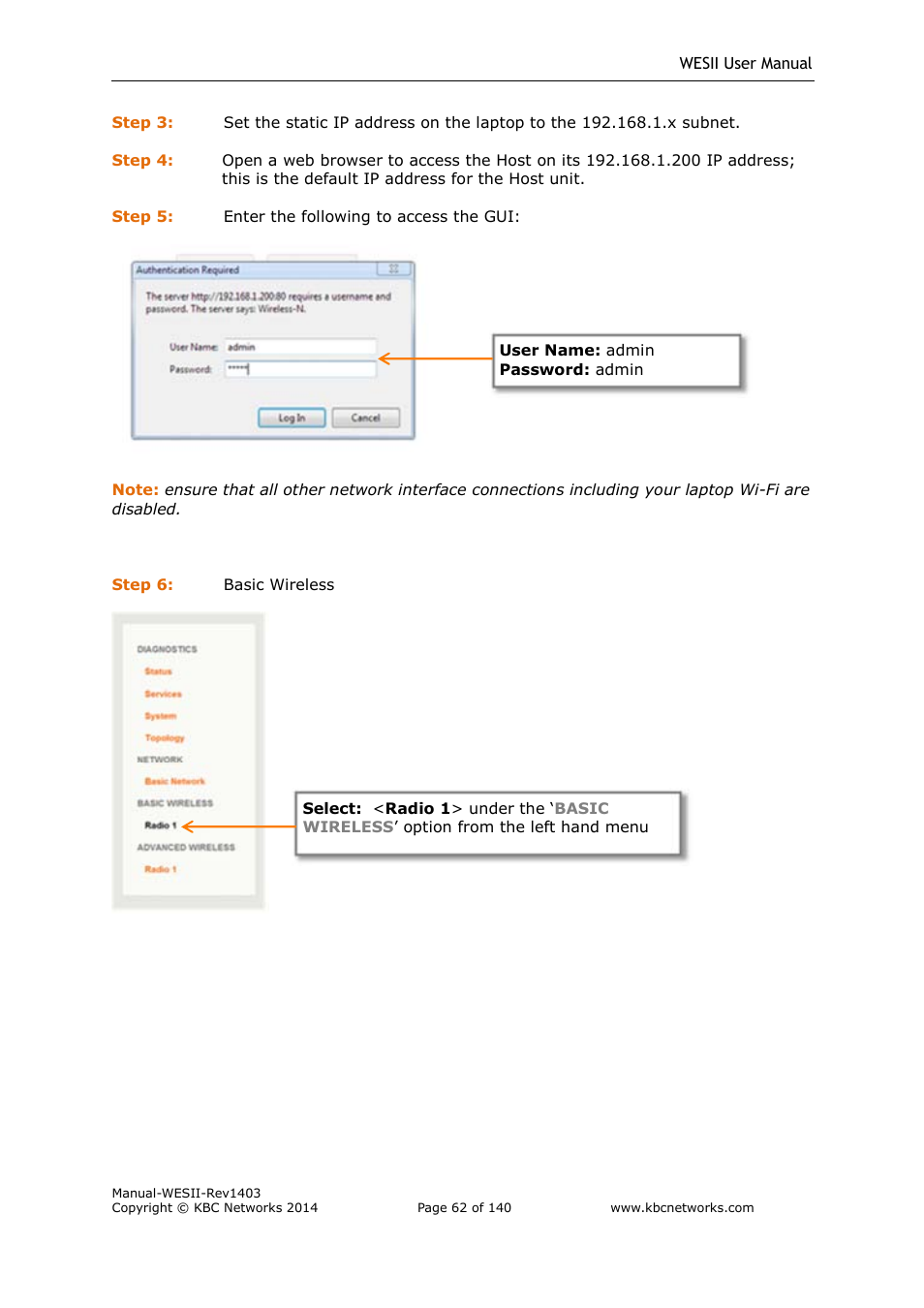 KBC Networks WESII User Manual | Page 63 / 141