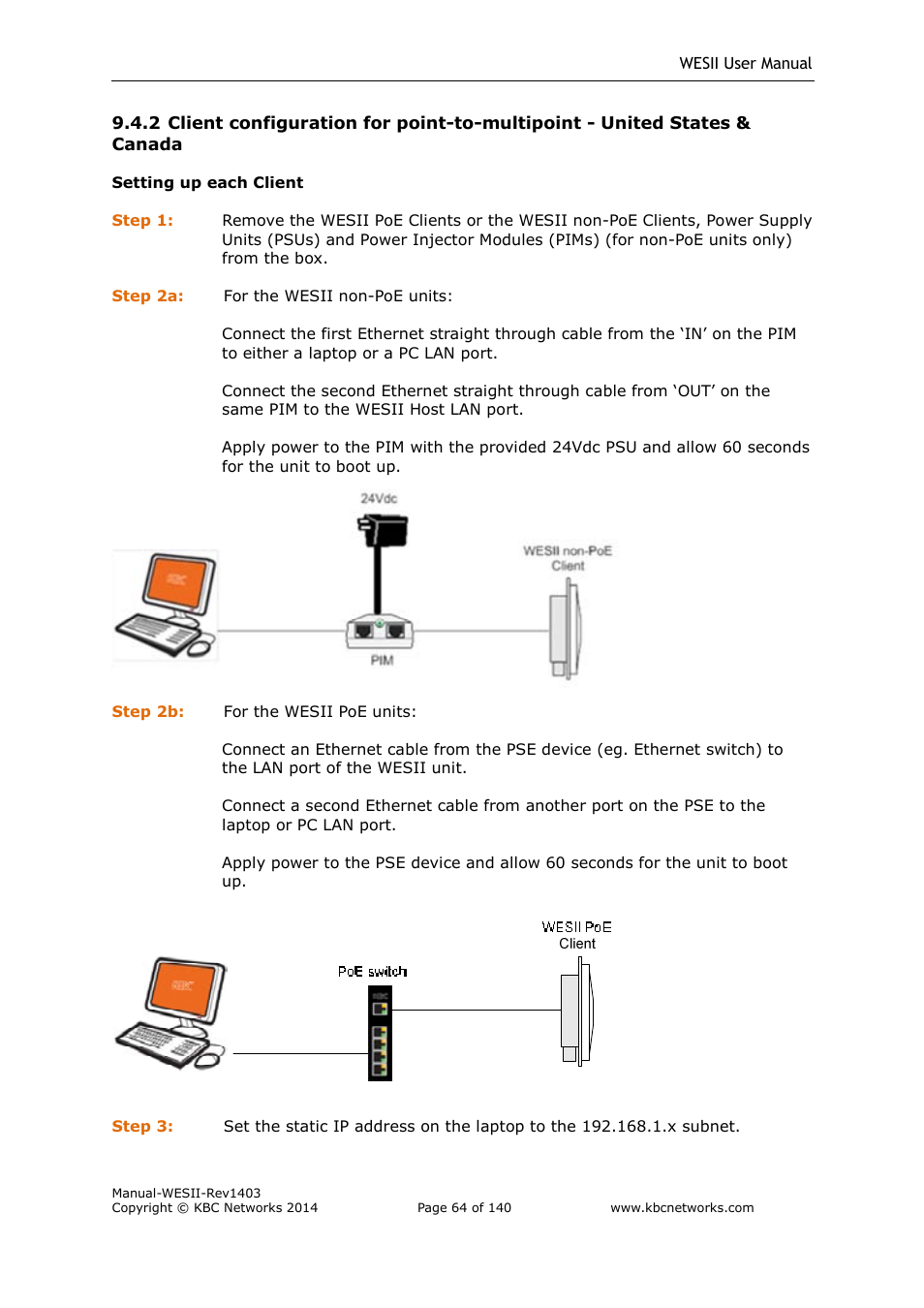 KBC Networks WESII User Manual | Page 65 / 141