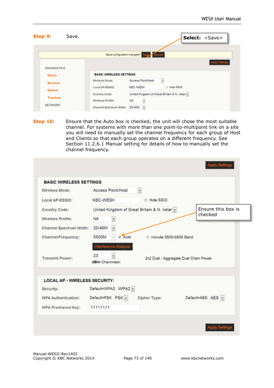 KBC Networks WESII User Manual | Page 74 / 141