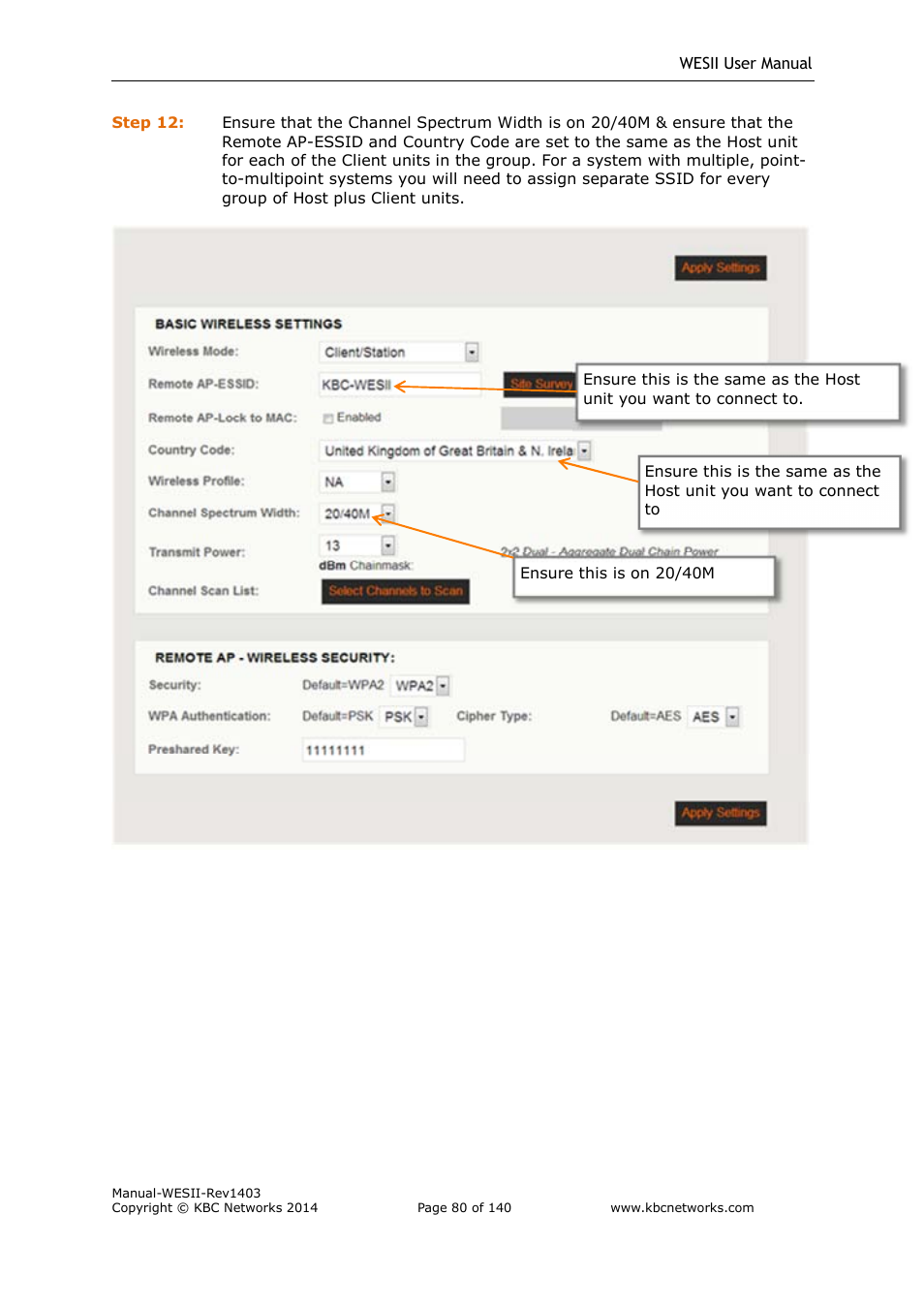 KBC Networks WESII User Manual | Page 81 / 141