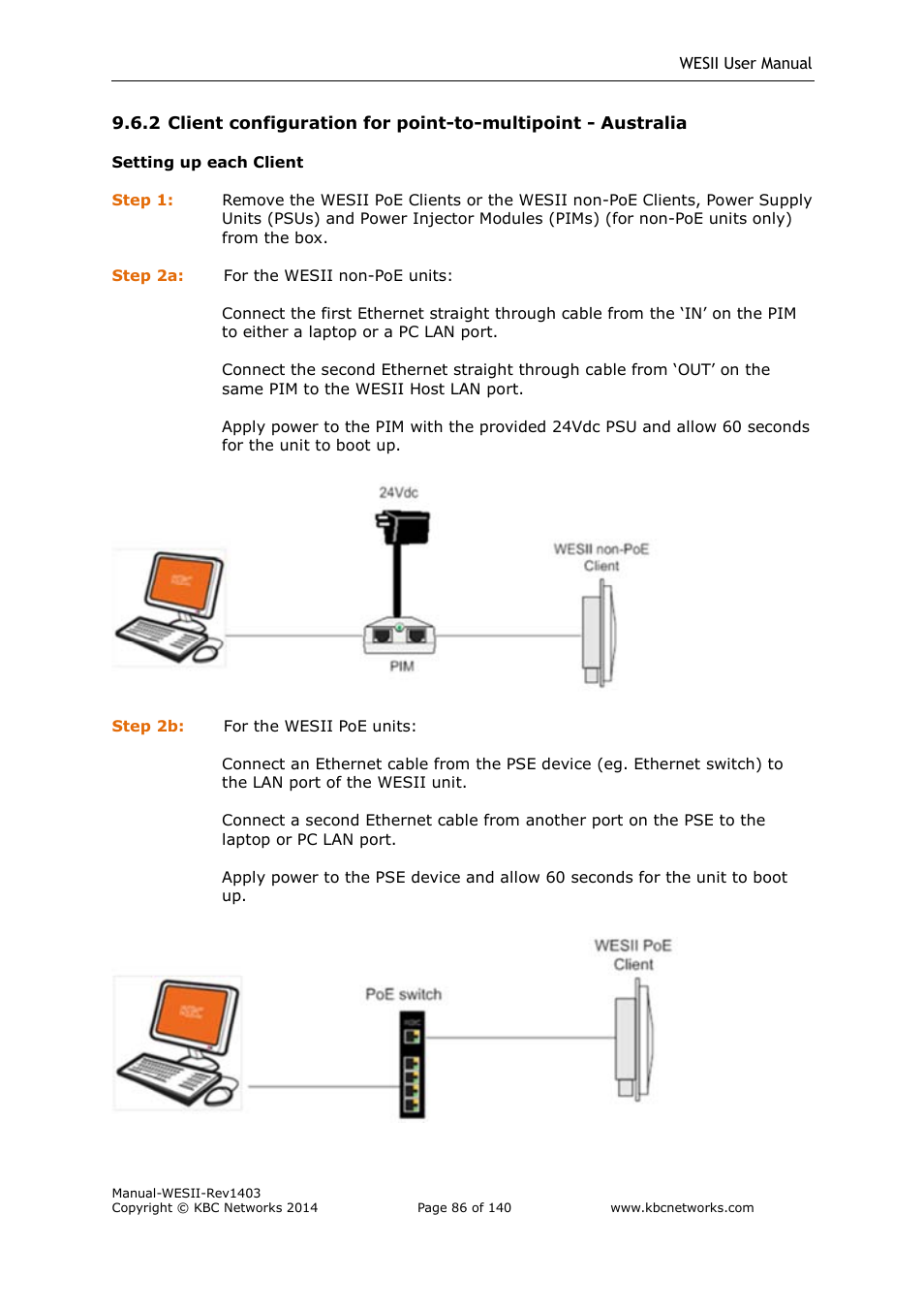 KBC Networks WESII User Manual | Page 87 / 141