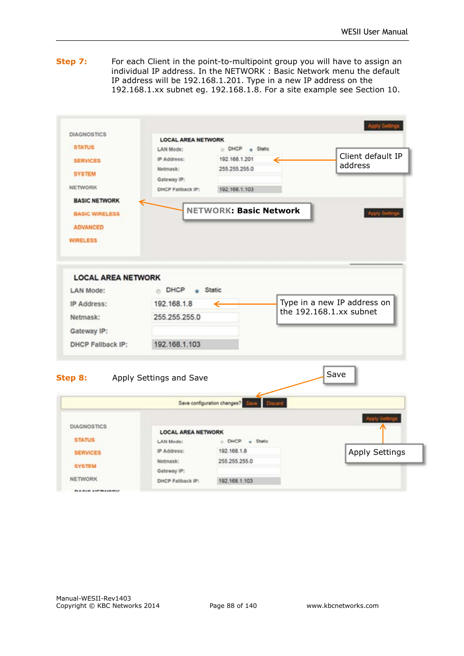 KBC Networks WESII User Manual | Page 89 / 141