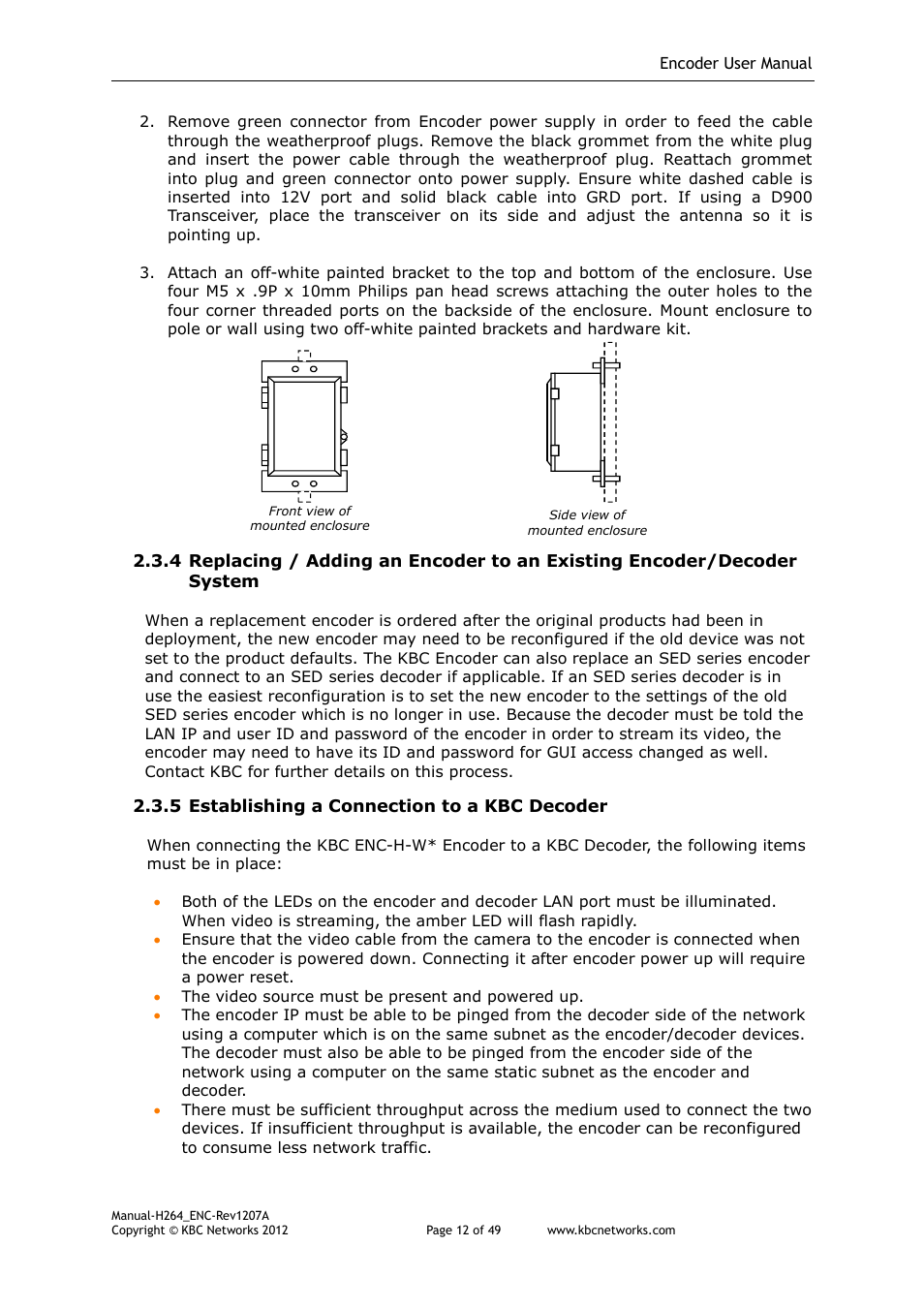 KBC Networks H.264 Encoder User Manual | Page 12 / 49