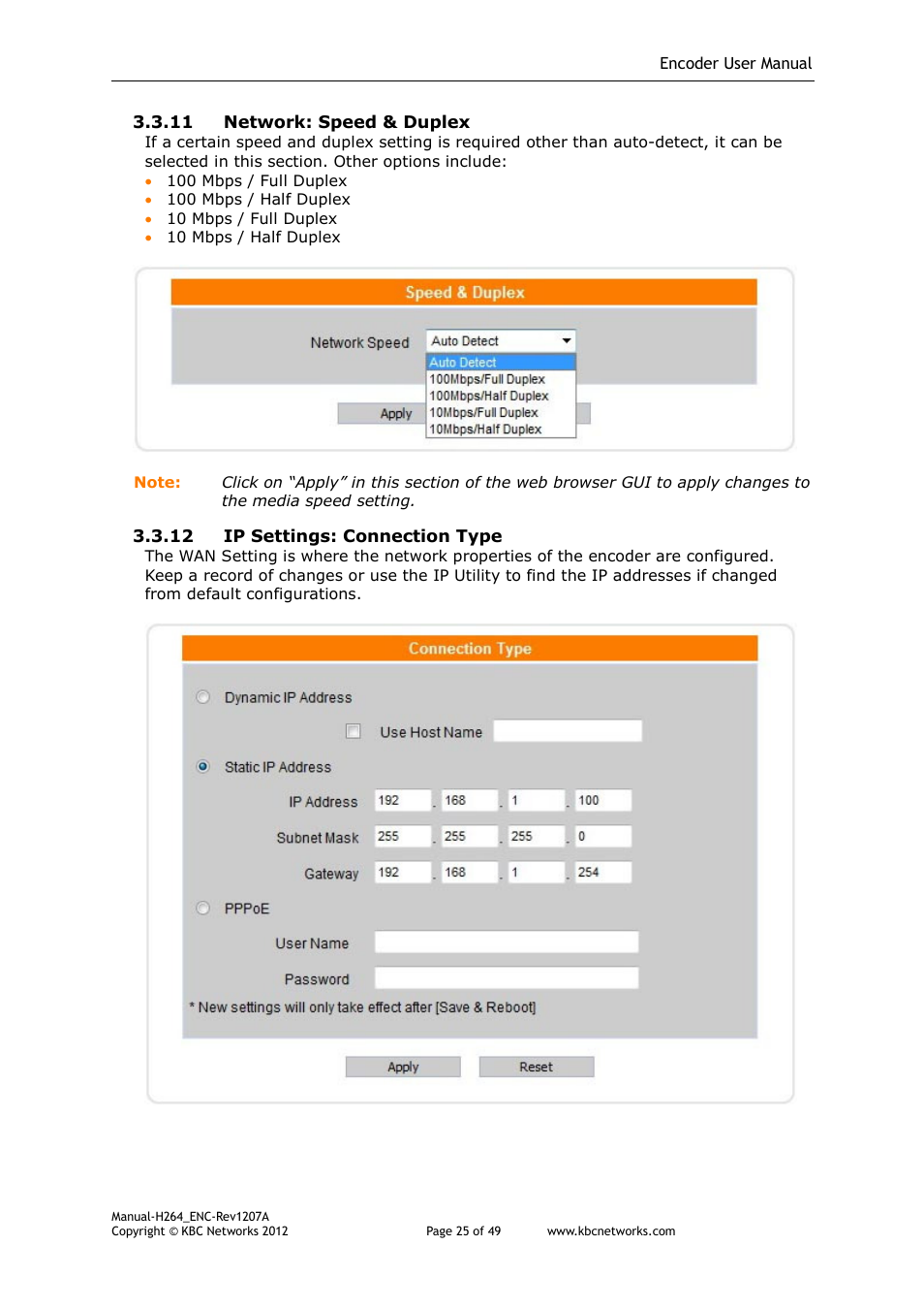 KBC Networks H.264 Encoder User Manual | Page 25 / 49