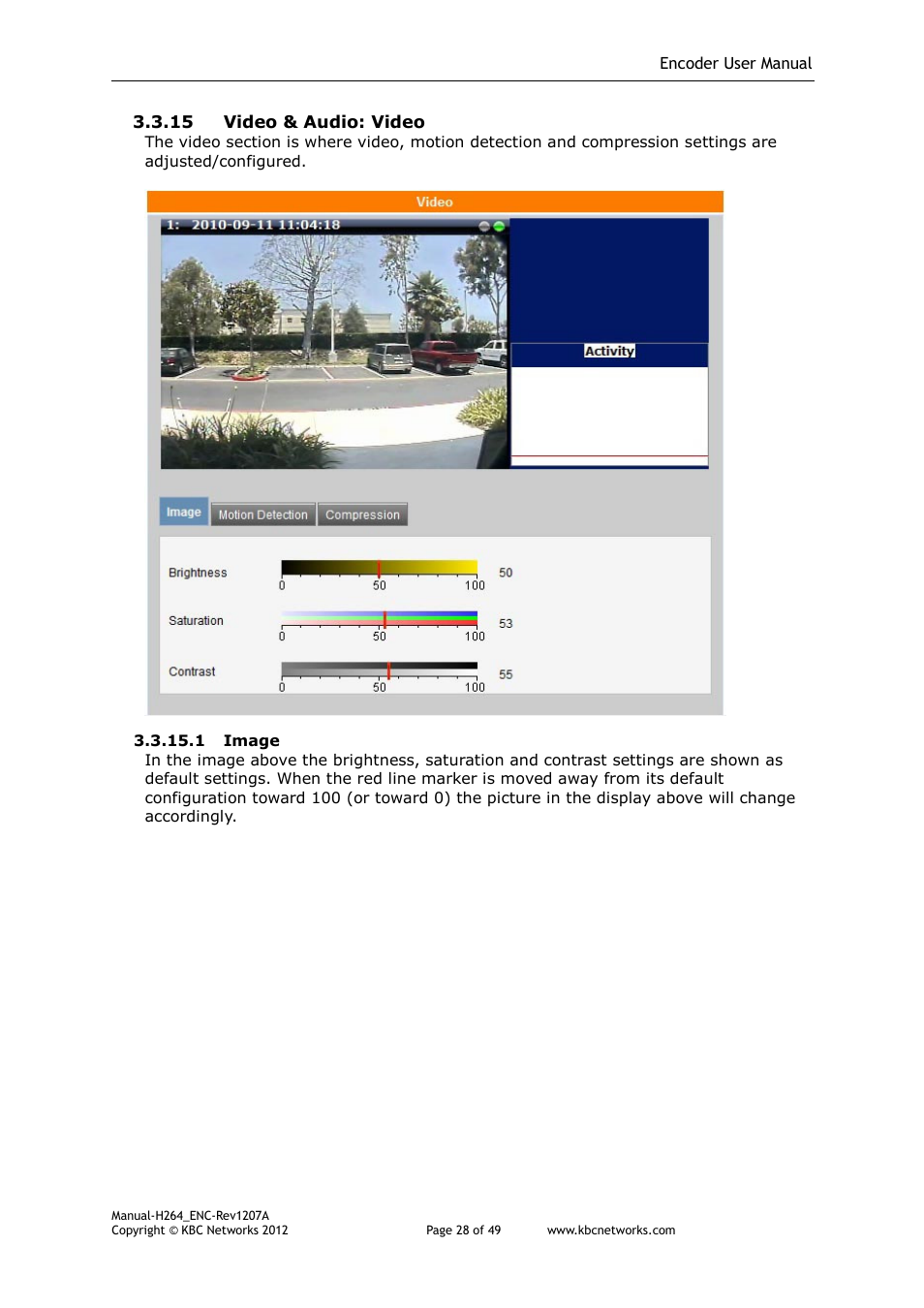 KBC Networks H.264 Encoder User Manual | Page 28 / 49
