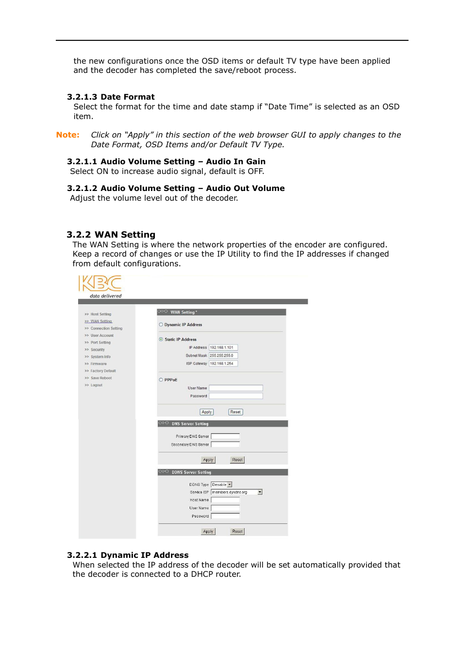 KBC Networks MPEG4 Decoder User Manual | Page 17 / 29