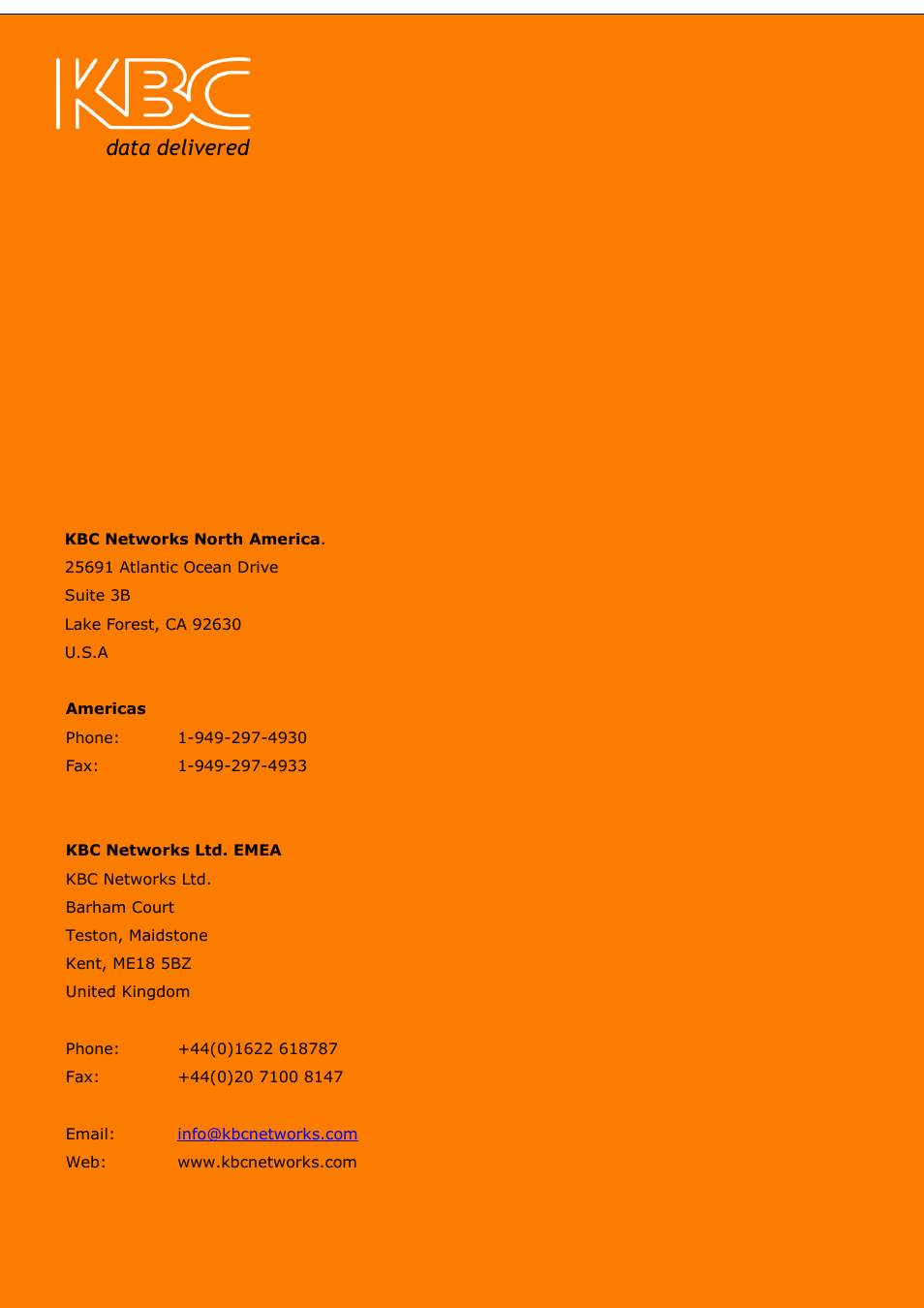 Data delivered | KBC Networks MPEG4 Decoder User Manual | Page 29 / 29
