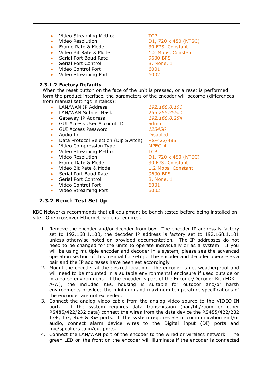KBC Networks MPEG4 Encoder User Manual | Page 10 / 33