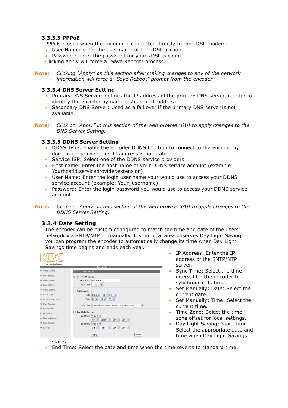 KBC Networks MPEG4 Encoder User Manual | Page 18 / 33