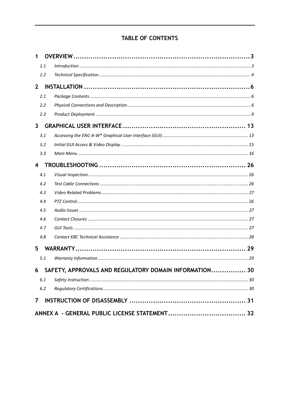 KBC Networks MPEG4 Encoder User Manual | Page 2 / 33