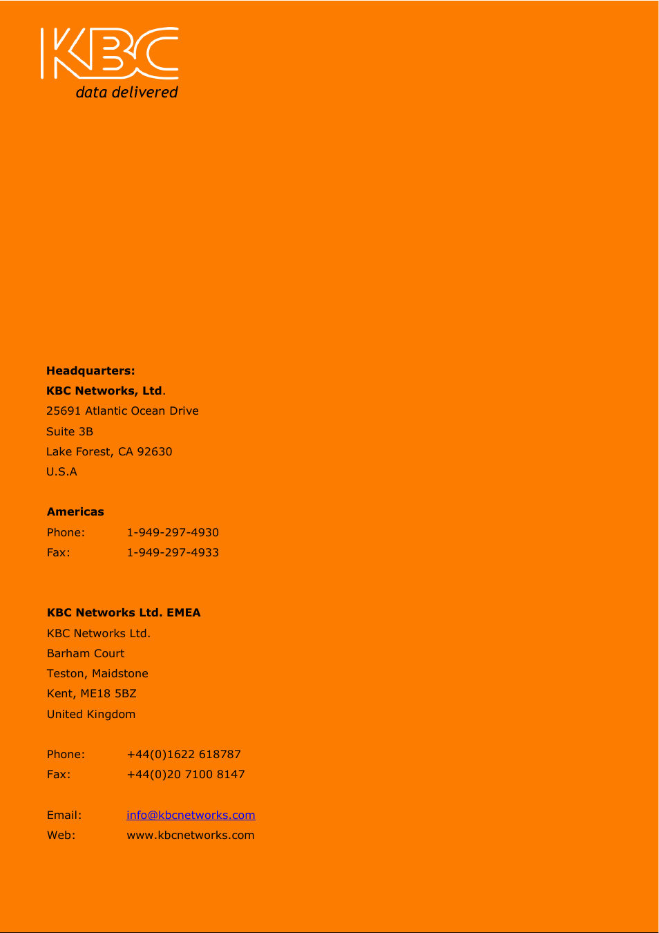 Data delivered | KBC Networks ESML3-FL2-D4 User Manual | Page 18 / 18