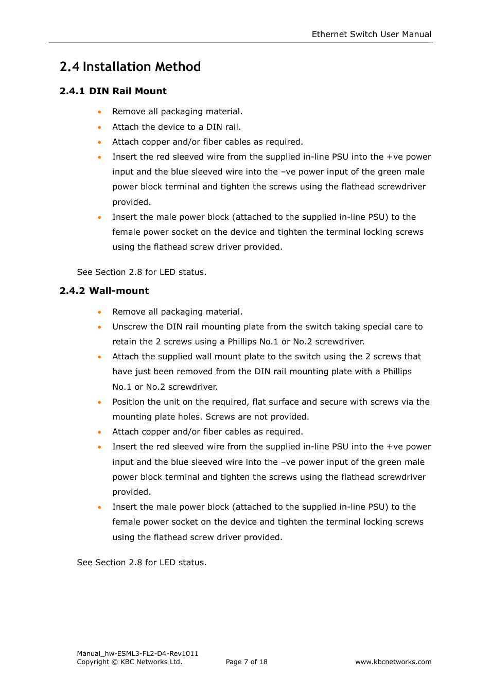 4 installation method | KBC Networks ESML3-FL2-D4 User Manual | Page 7 / 18