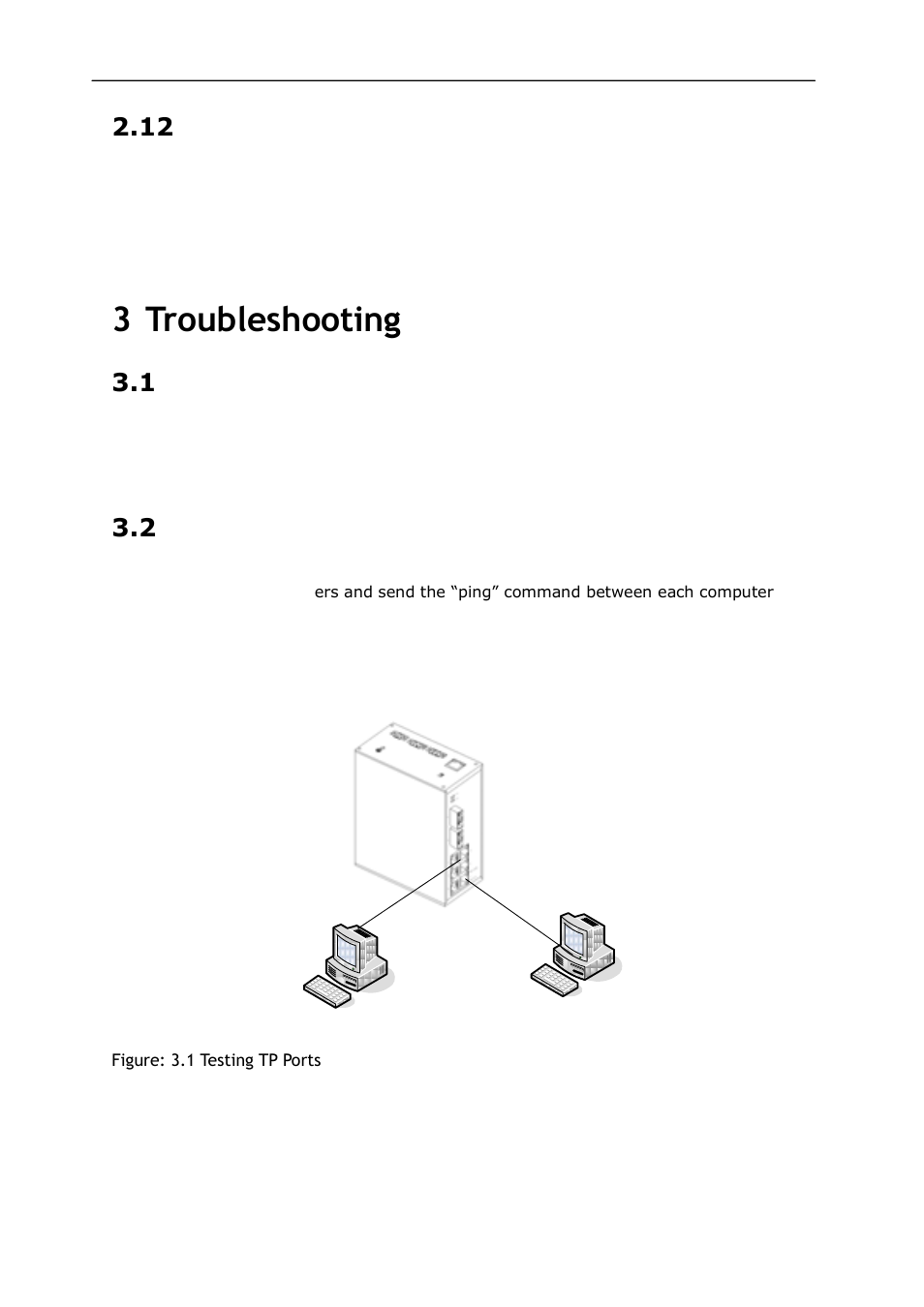 3 troubleshooting, 1 self-testing, 2 twisted pair port testing | KBC Networks ESML6-FL2 User Manual | Page 13 / 20