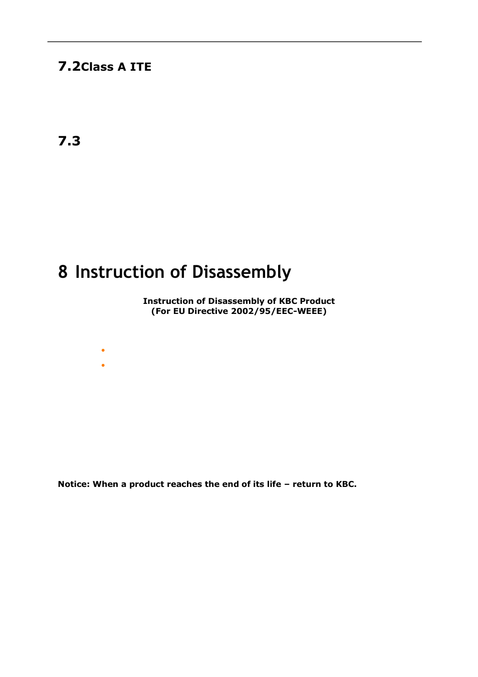 8 instruction of disassembly, 3 fcc, Class a ite | KBC Networks ESML6-FL2 User Manual | Page 19 / 20