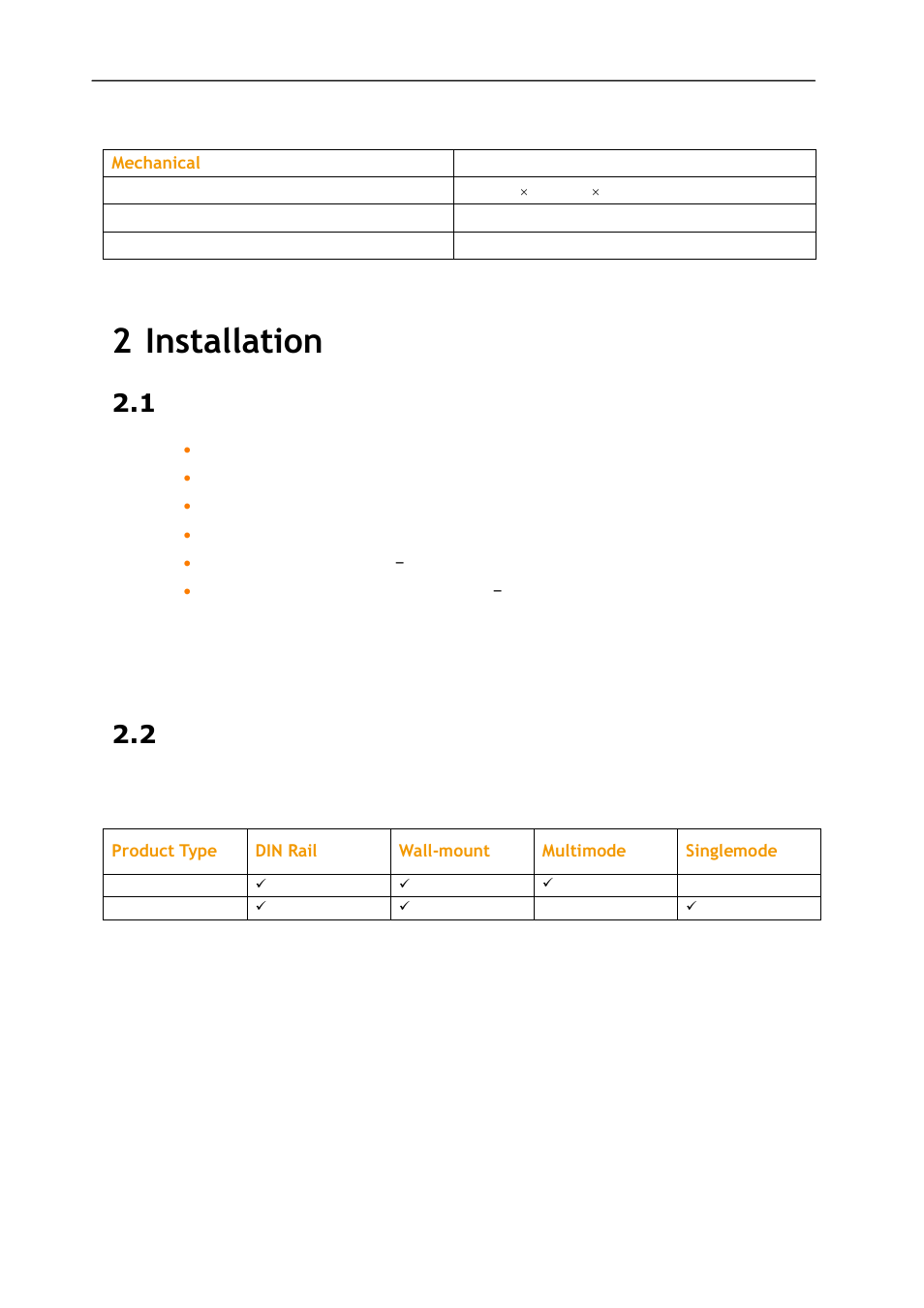 2 installation, 1 package contents, Configurations | KBC Networks ESML6-FL2 User Manual | Page 5 / 20