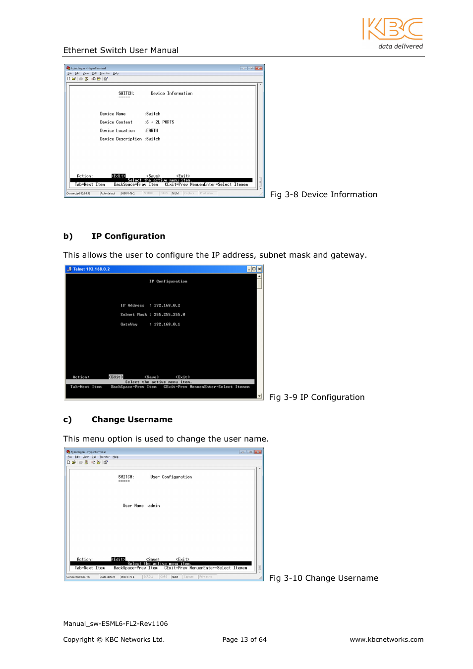 KBC Networks ESML6-FL2 User Manual | Page 14 / 64