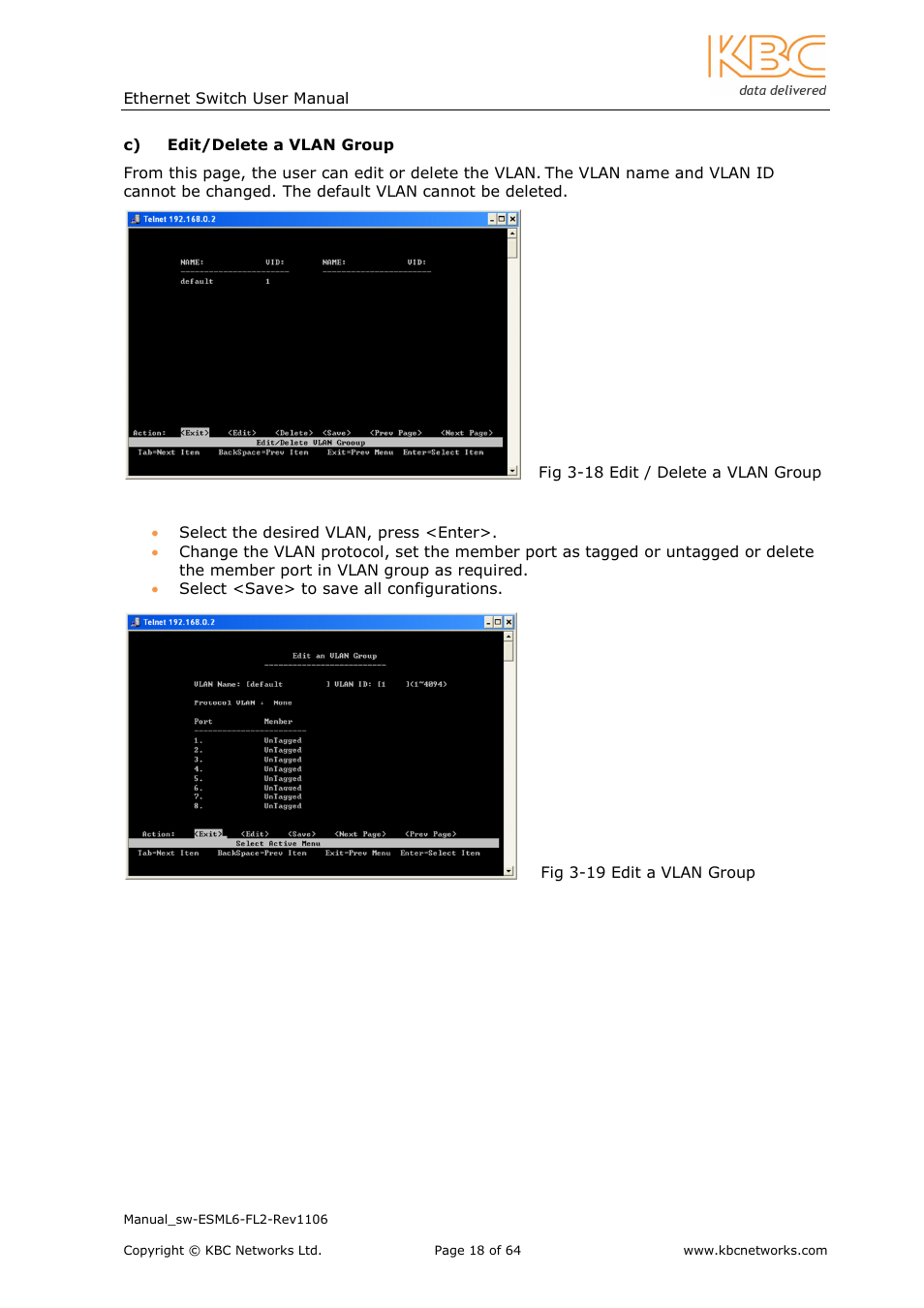 KBC Networks ESML6-FL2 User Manual | Page 19 / 64