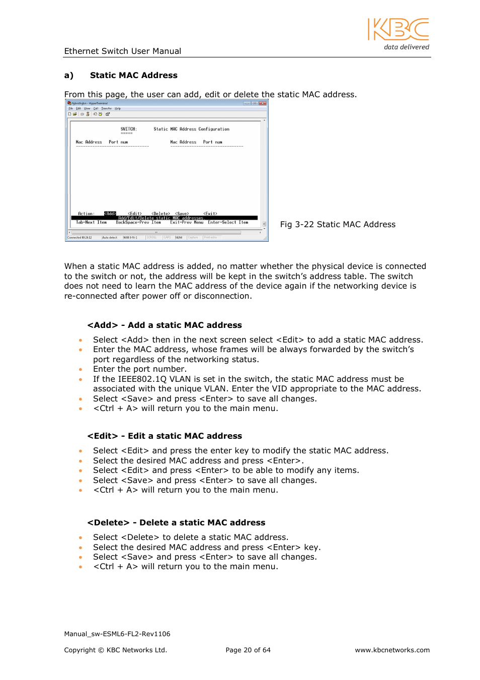 KBC Networks ESML6-FL2 User Manual | Page 21 / 64