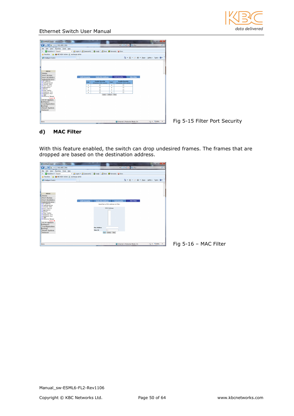 KBC Networks ESML6-FL2 User Manual | Page 51 / 64