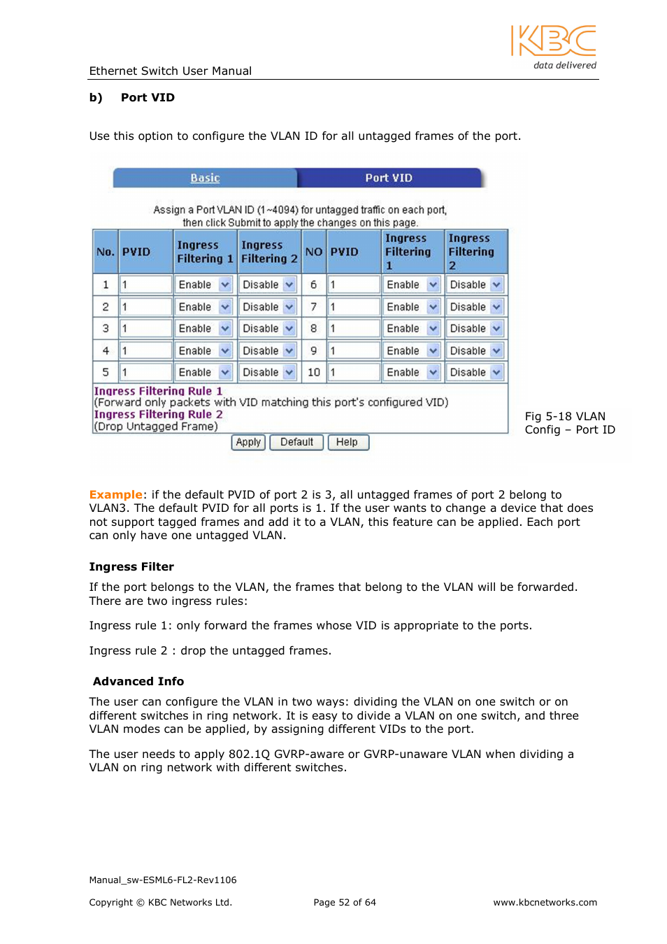 KBC Networks ESML6-FL2 User Manual | Page 53 / 64