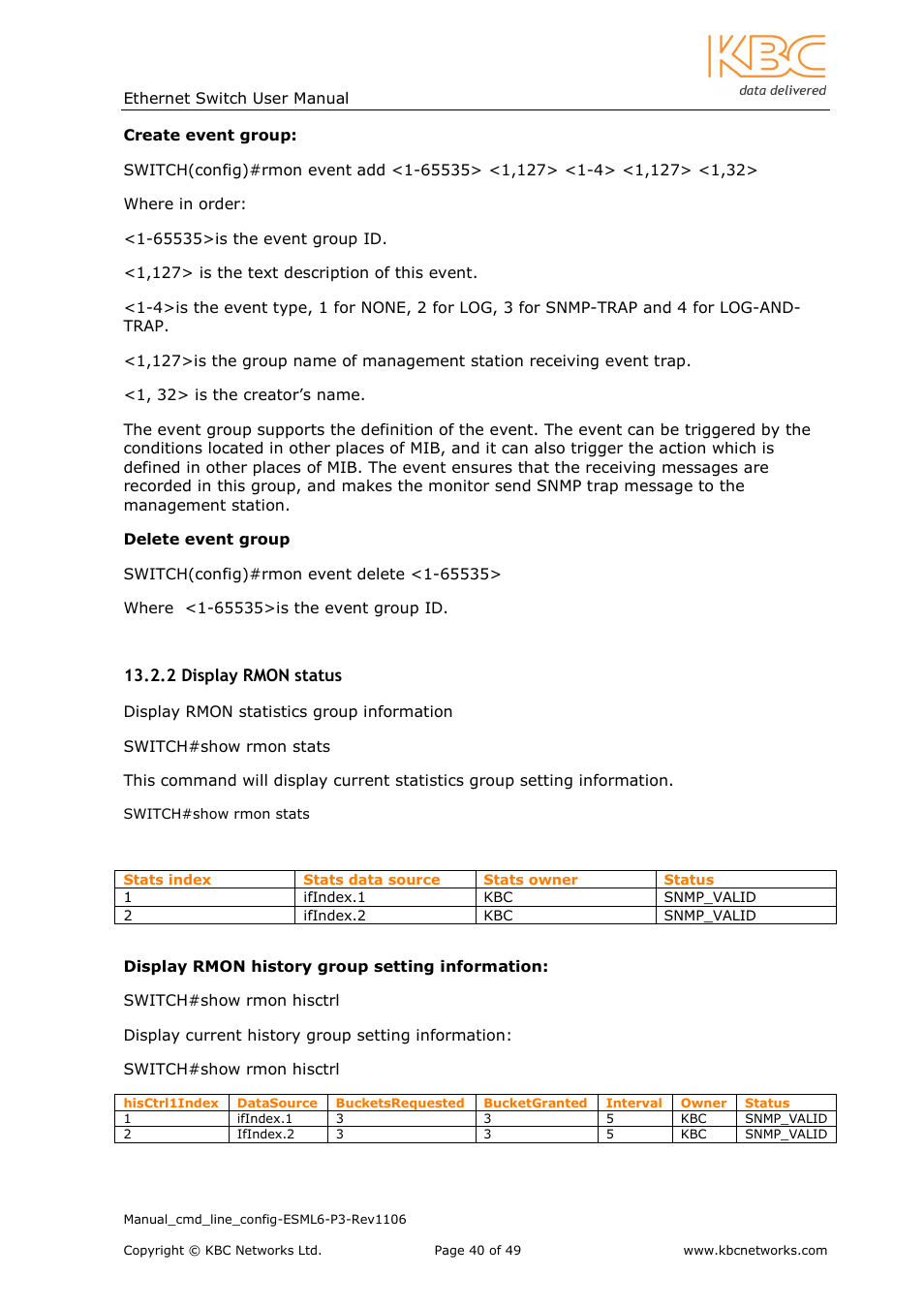 KBC Networks ESML6-P3 User Manual | Page 41 / 49