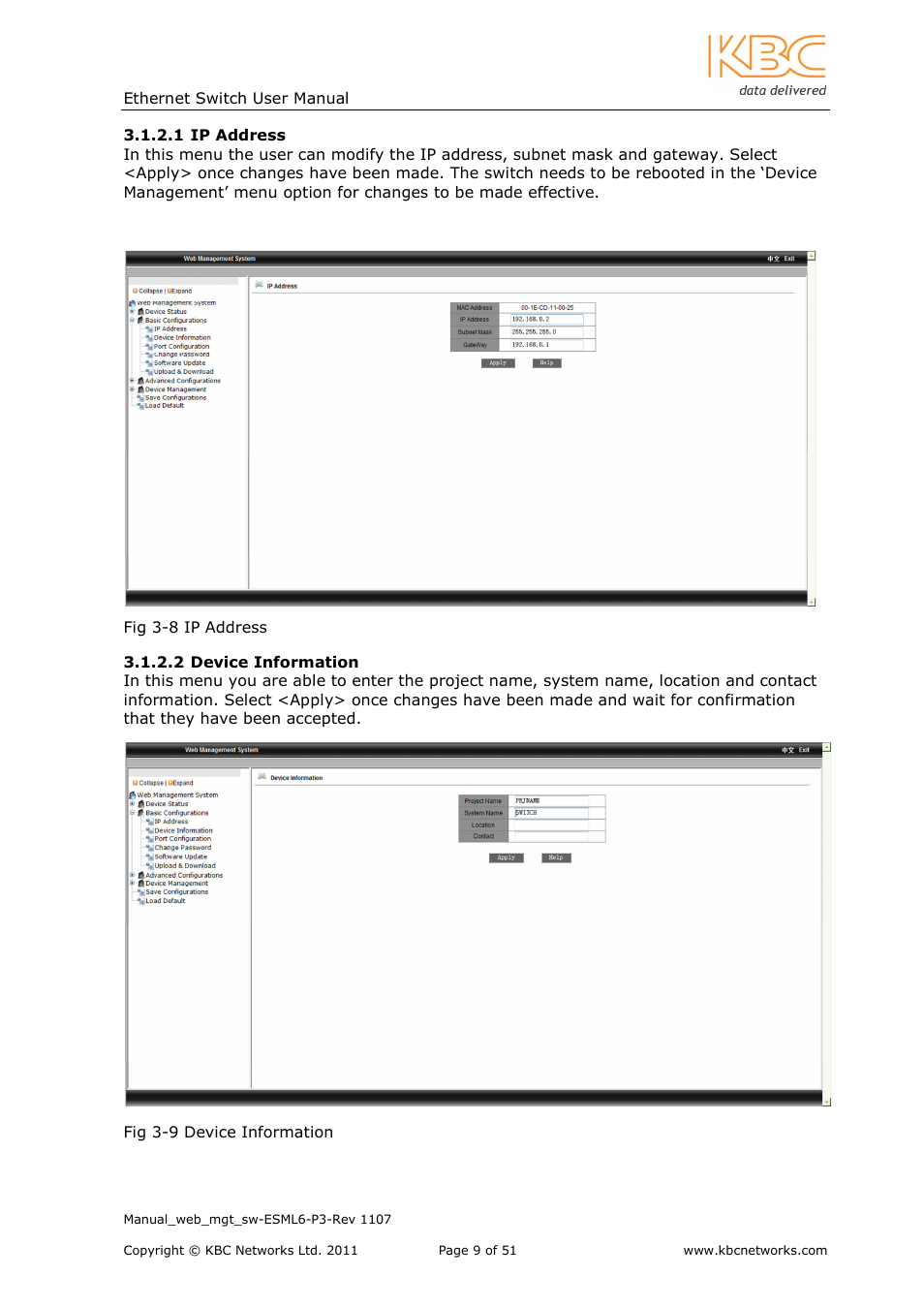 KBC Networks ESML6-P3 User Manual | Page 10 / 51