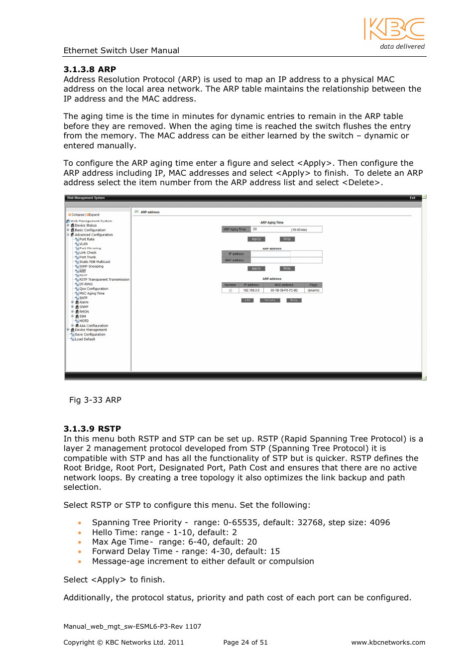 KBC Networks ESML6-P3 User Manual | Page 25 / 51