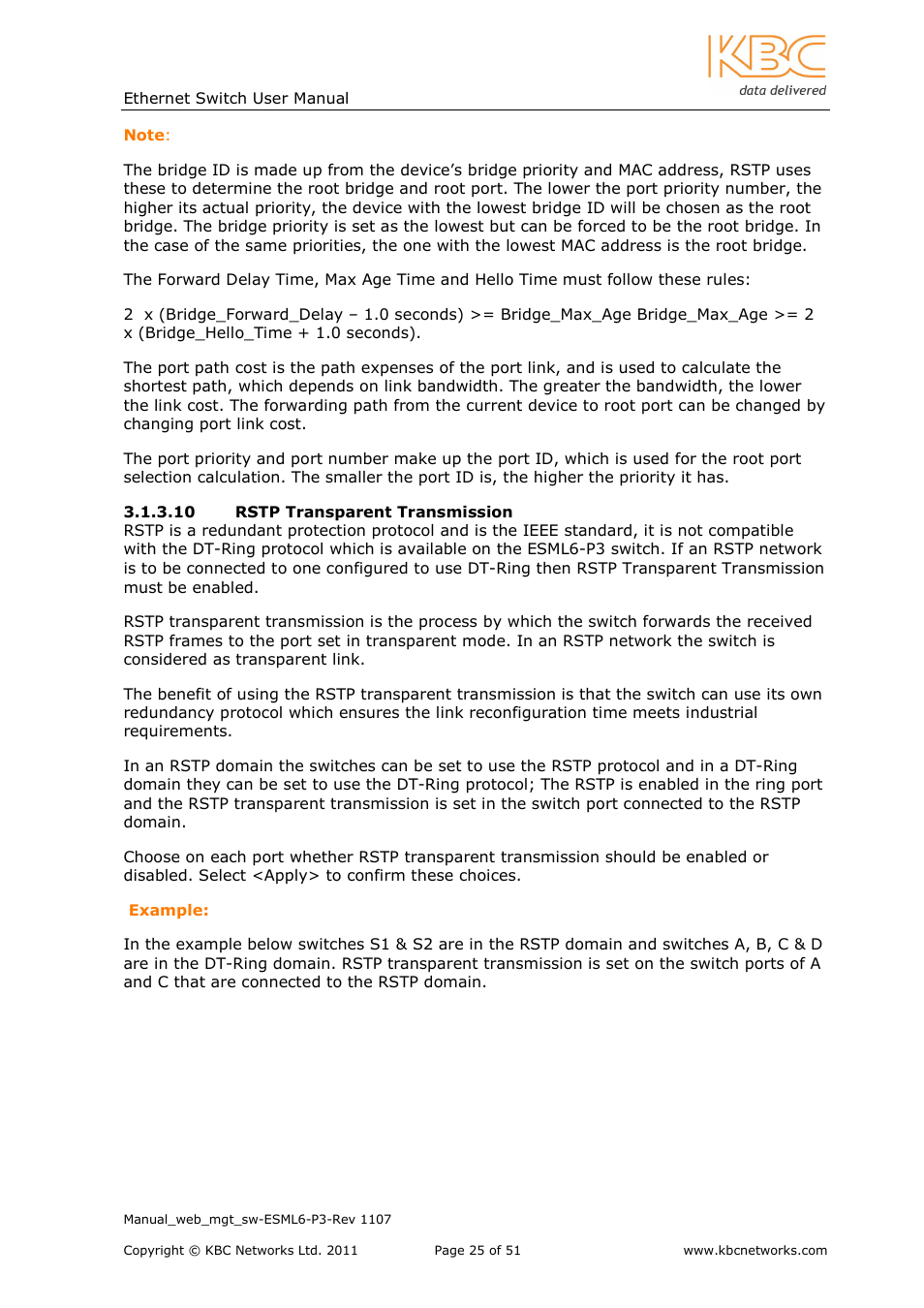 KBC Networks ESML6-P3 User Manual | Page 26 / 51