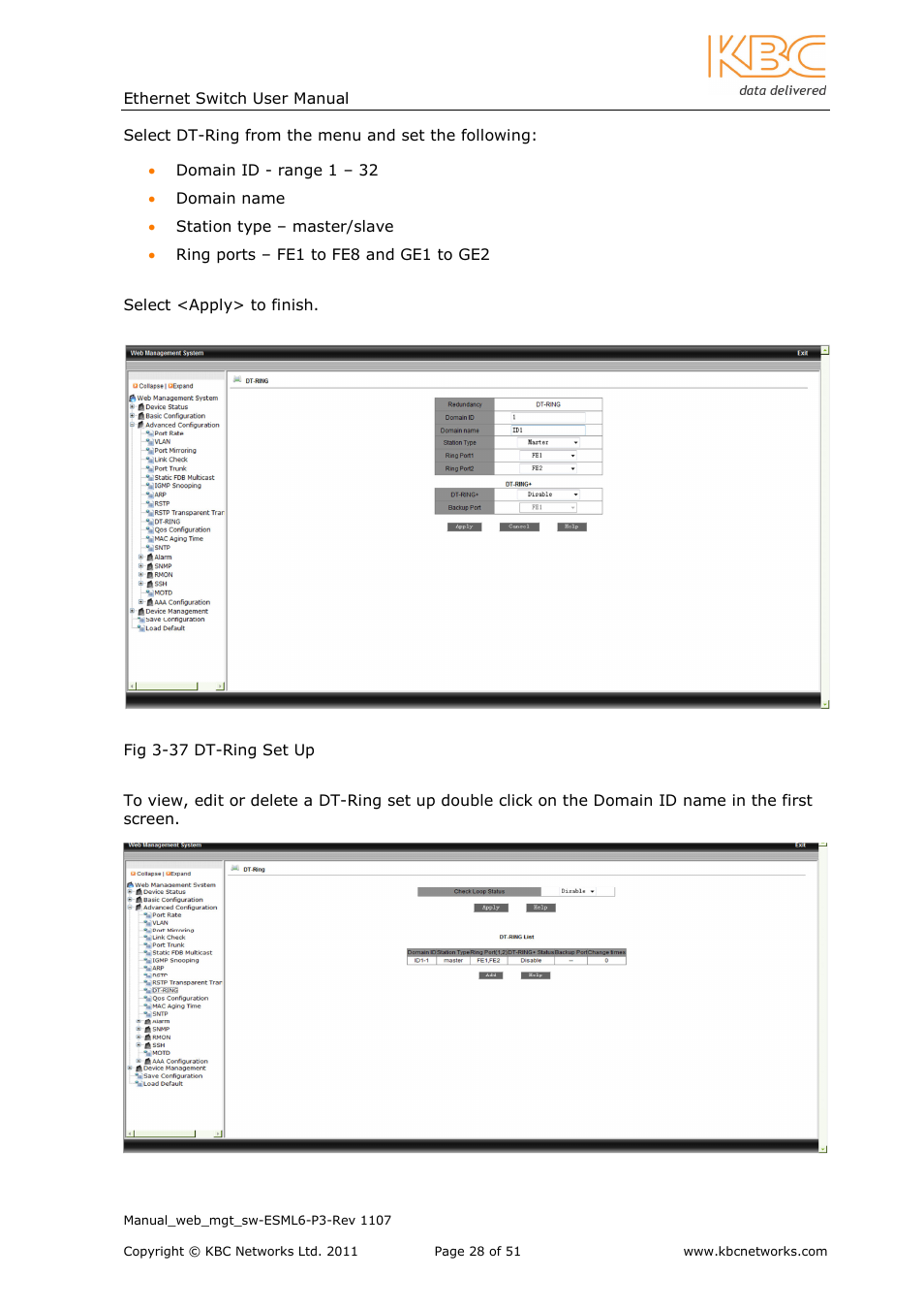 KBC Networks ESML6-P3 User Manual | Page 29 / 51