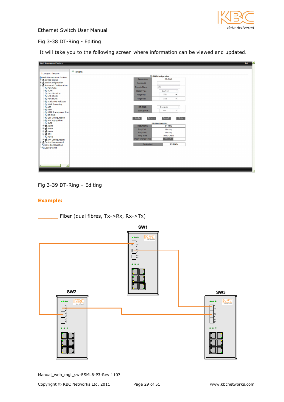 Ethernet switch user manual, Sw1 sw2 sw3 | KBC Networks ESML6-P3 User Manual | Page 30 / 51