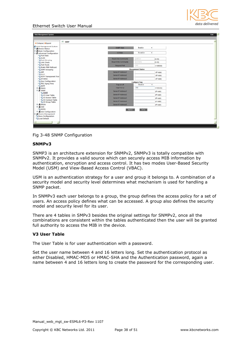 KBC Networks ESML6-P3 User Manual | Page 39 / 51