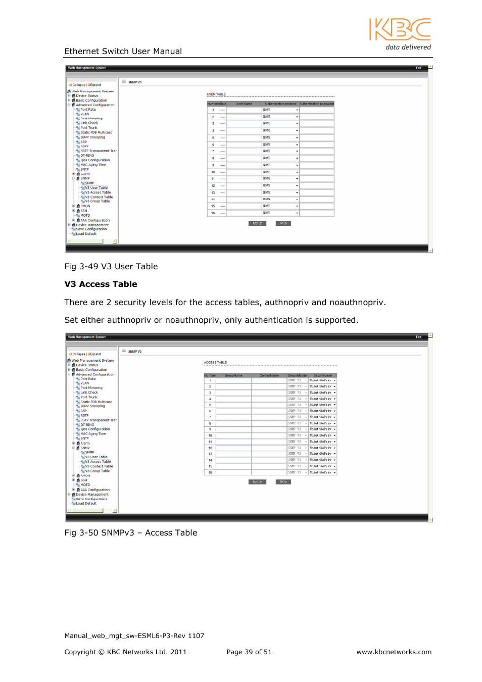 KBC Networks ESML6-P3 User Manual | Page 40 / 51