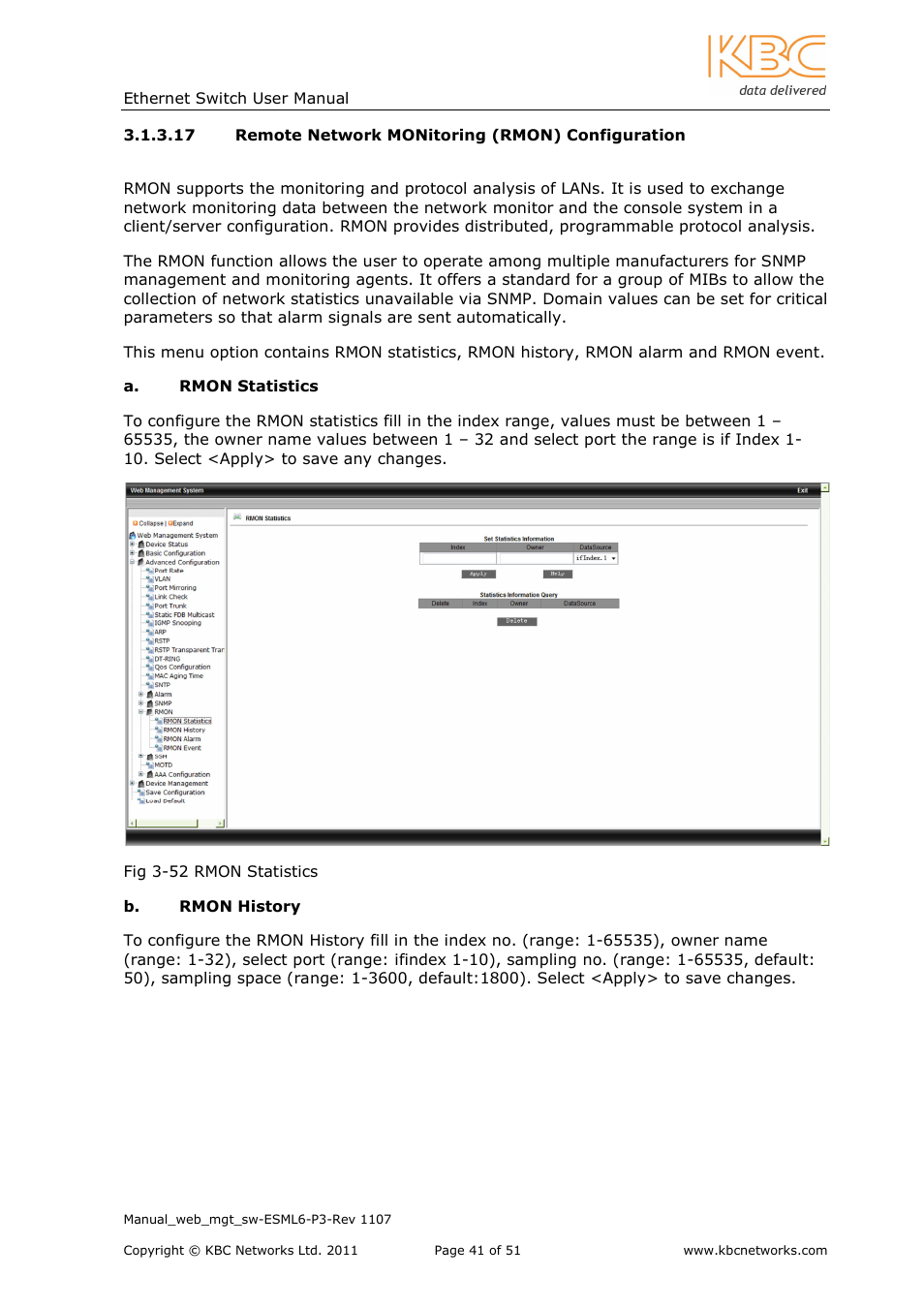 KBC Networks ESML6-P3 User Manual | Page 42 / 51