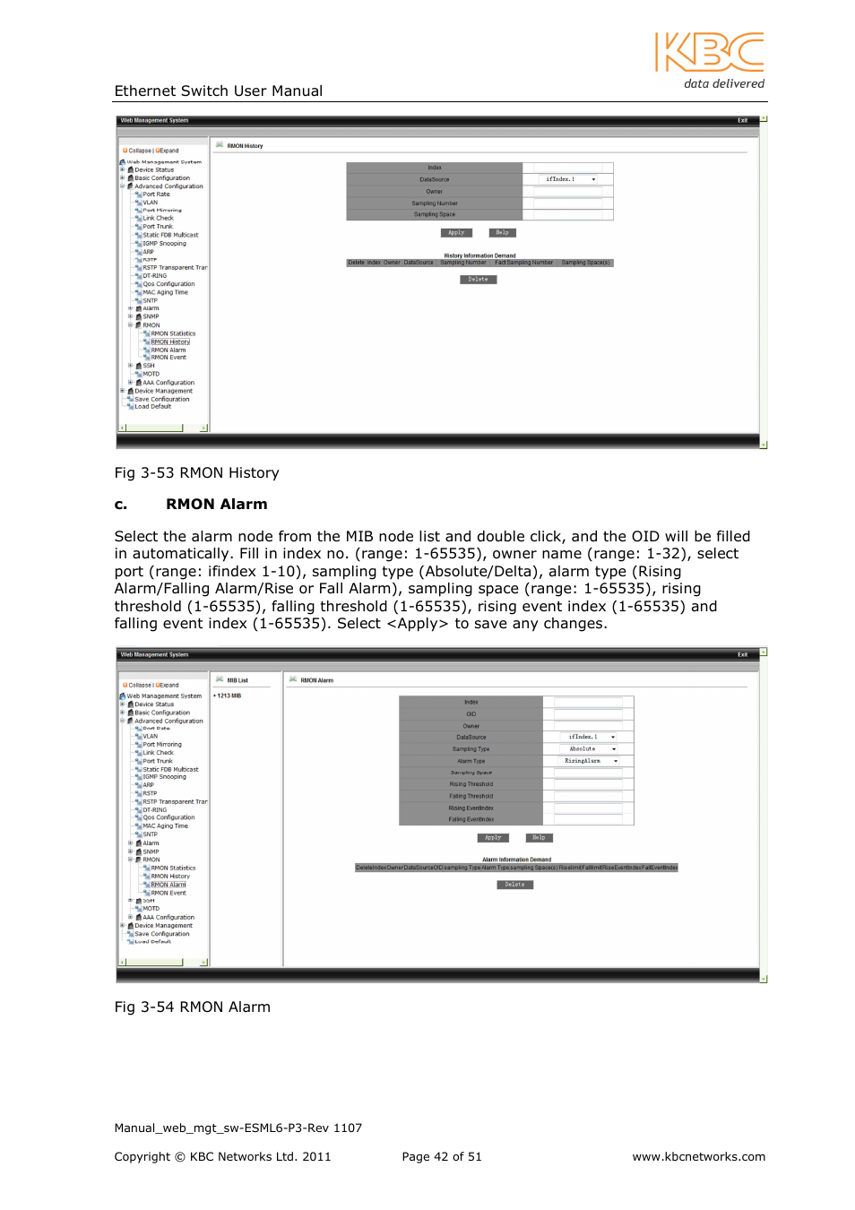 KBC Networks ESML6-P3 User Manual | Page 43 / 51